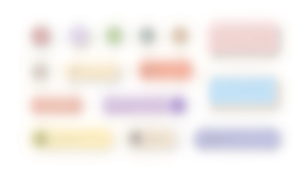 Coleção de botões diferentes em várias cores e estados, exemplo de design UI